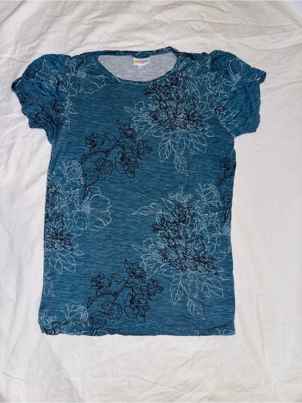 LuLaRoe Olive in Teal Blue Floral